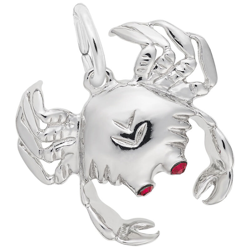 Crab Charm in 14K White Gold image number null
