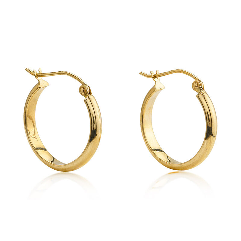 Polished 14k Yellow Gold Hoop Earrings image number null
