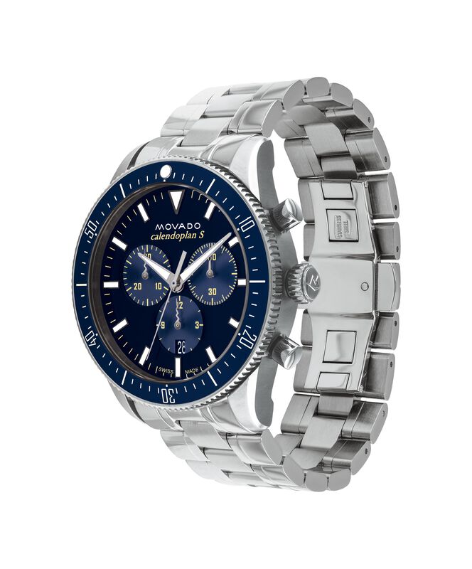 Movado Heritage Calendoplan Chronograph Watch Blue Dial 3650124 image number null