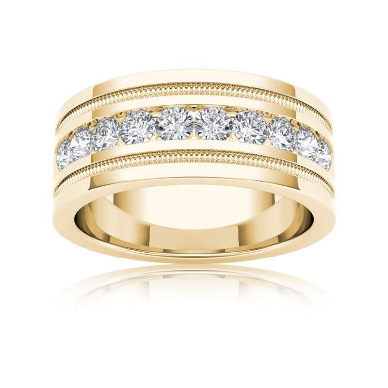 Men's Diamond 1+ Carat 10-Stone Wedding Band in 14k Yellow Gold image number null