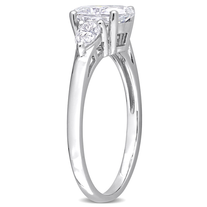 Oval 1 3/4ctw. Created Moissanite Three-Stone Engagement Ring in Sterling Silver image number null