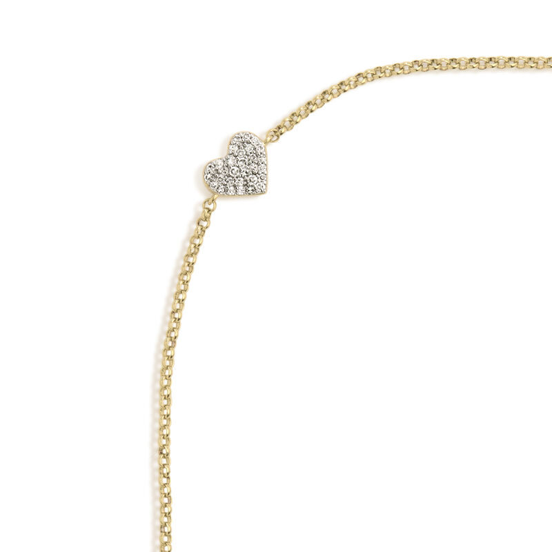 Lab Grown Diamond Heart Adjustable Bracelet Gold Plated image number null