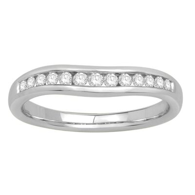 Round 1/4ctw. Channel-Set Contour Diamond Band in 14k White Gold