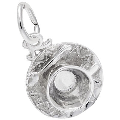 Cup & Saucer Charm in 14K White Gold
