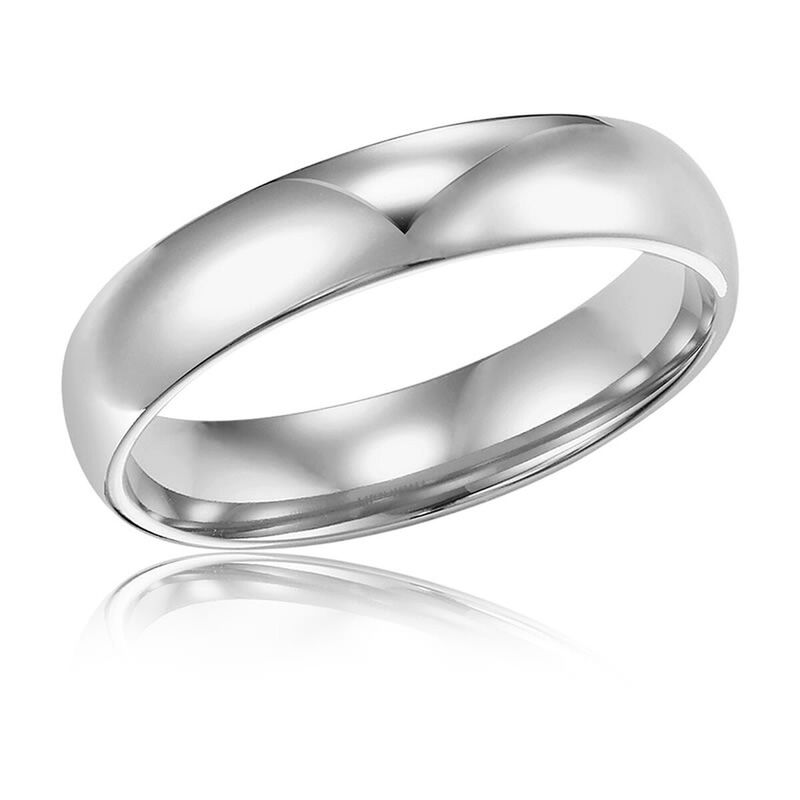 Men's Polished & 14k White Gold Wedding Ring (2mm) image number null