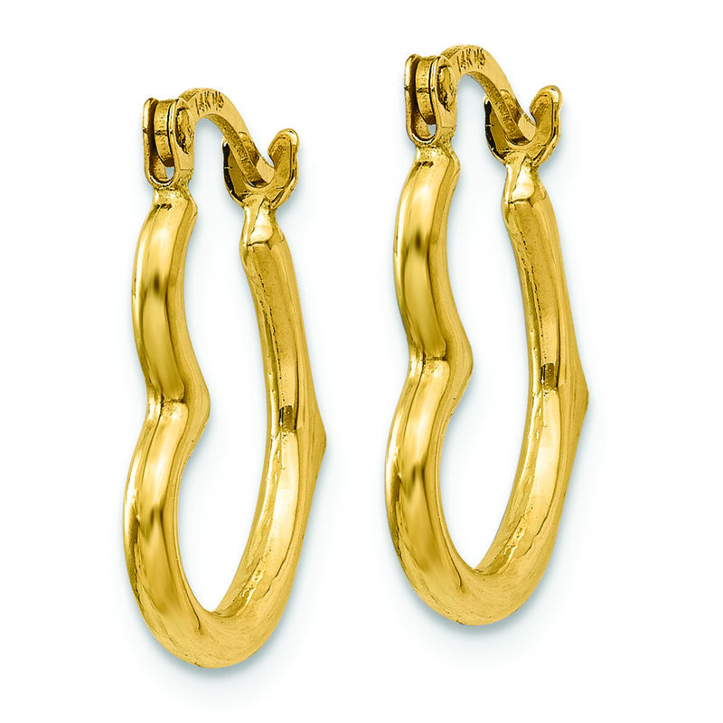 Heart Hoop Earrings in 10k Yellow Gold image number null