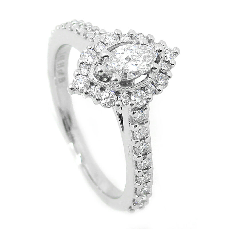Melissa. Marquise 3/4ctw. Diamond Vintage-Inspired Engagement Ring in 14k White Gold image number null