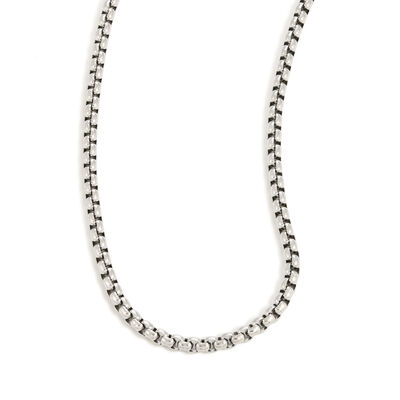 Box Chain 24" in Stainless Steel (3.5mm)
