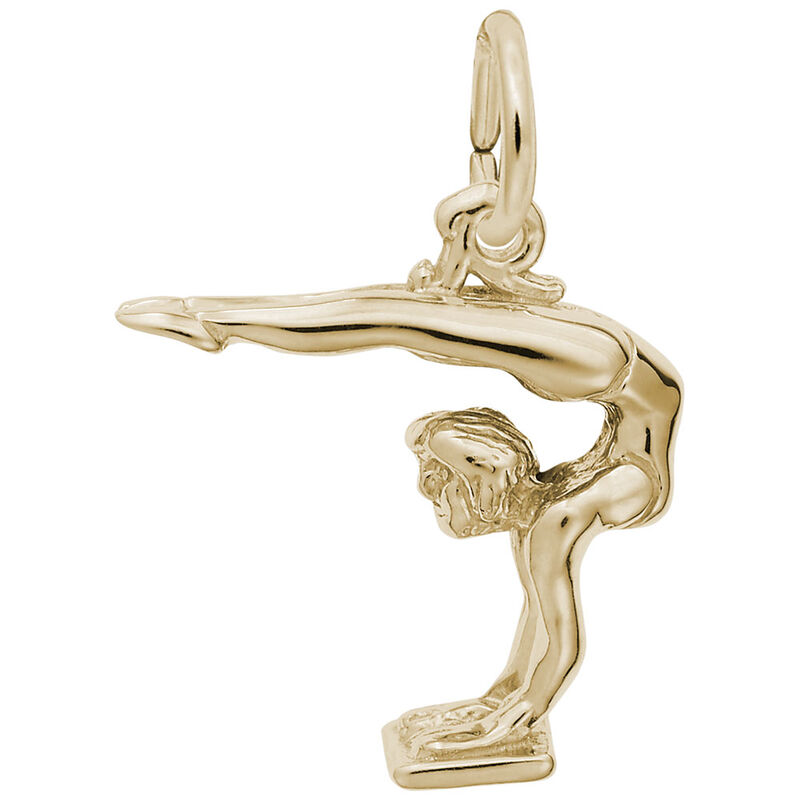 Vaulting Gymnast Charm in 14k Yellow Gold image number null