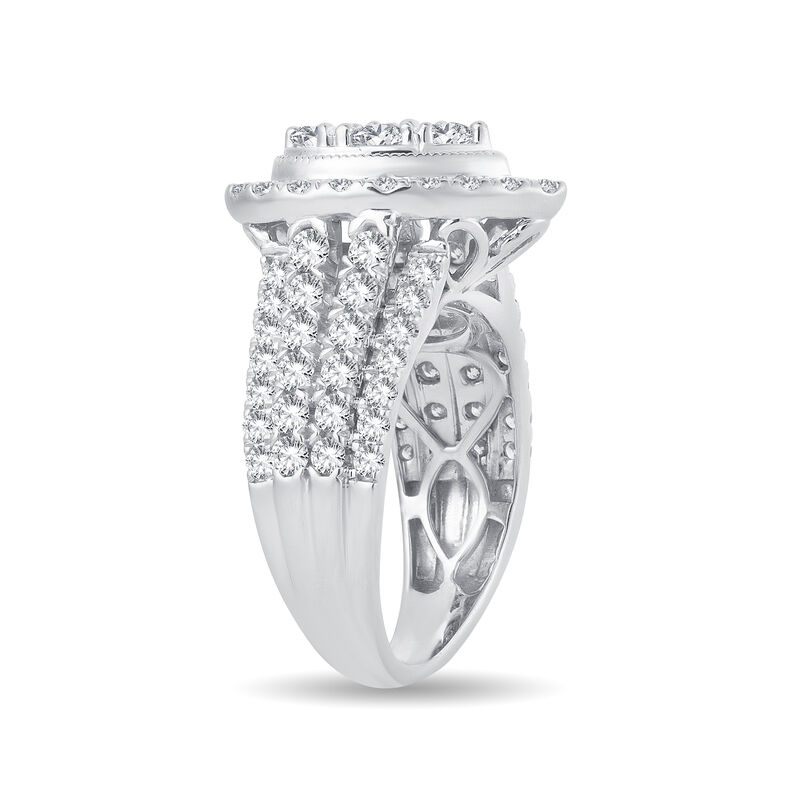 Easton. Lab Grown 2ctw. Diamond Pear Halo Composite Engagement Ring in 10k White Gold image number null