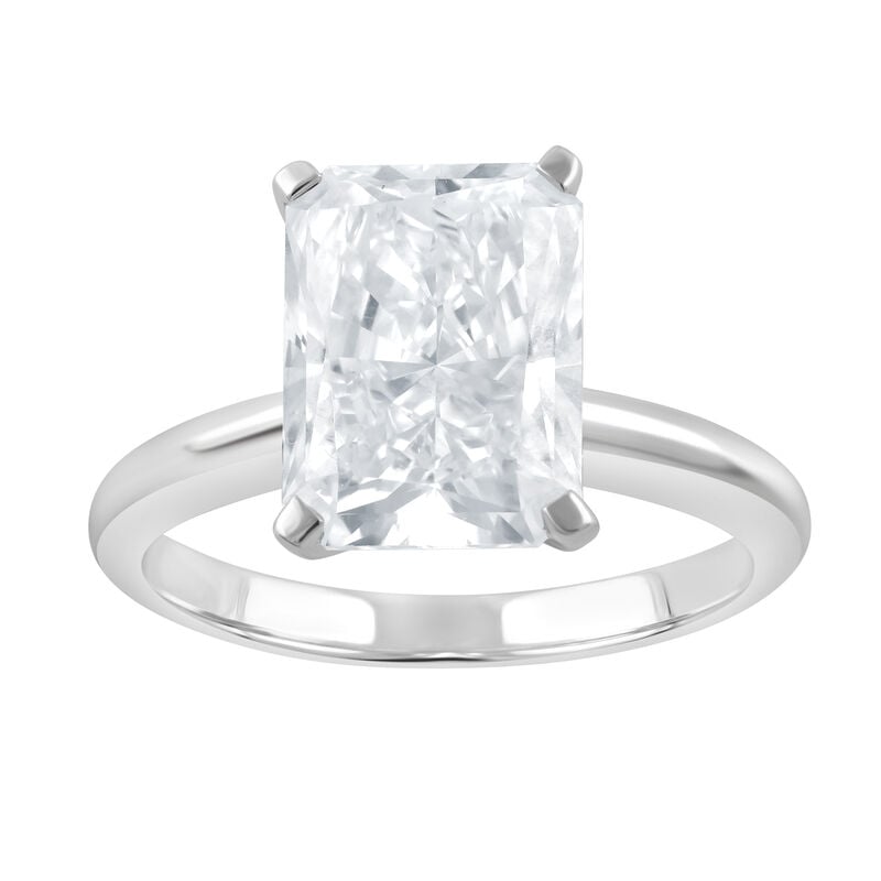 Radiant Lab Grown Diamond 3 1/2ctw. Solitaire Engagement Ring in 14k White Gold image number null