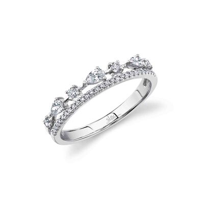 Shy Creation 0.37ctw. Diamond Fashion Ring in 14k White Gold