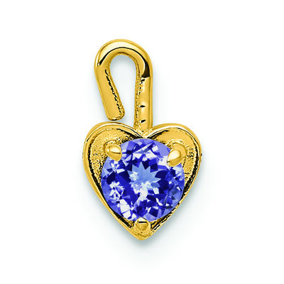 June Synthetic Birthstone Heart Charm in 14k Yellow Gold