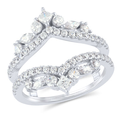 Princess, Marquise & Brilliant-Cut Lab Grown 1.22ctw. Diamond Stacking Insert Ring in 14k White Gold