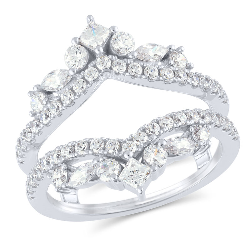 Princess, Marquise & Brilliant-Cut Lab Grown 1.22ctw. Diamond Stacking Insert Ring in 14k White Gold image number null