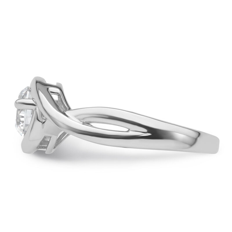 Brilliant-Cut 1ct. FGH VS SI Lab Grown Diamond Twisted Bypass Solitaire Engagement Ring in 14k White Gold image number null