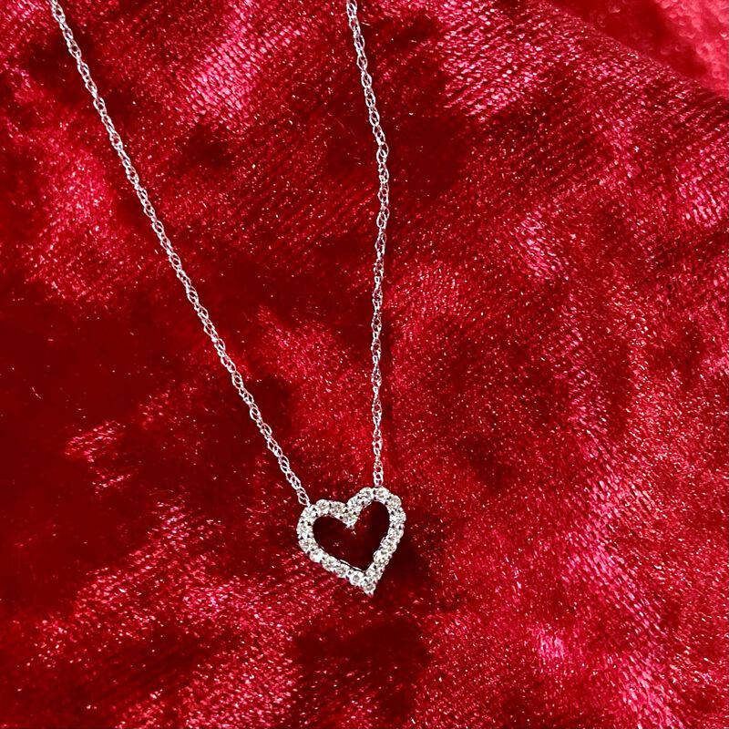 Heart Diamond 1/10ctw. Pendant in 10k White Gold image number null