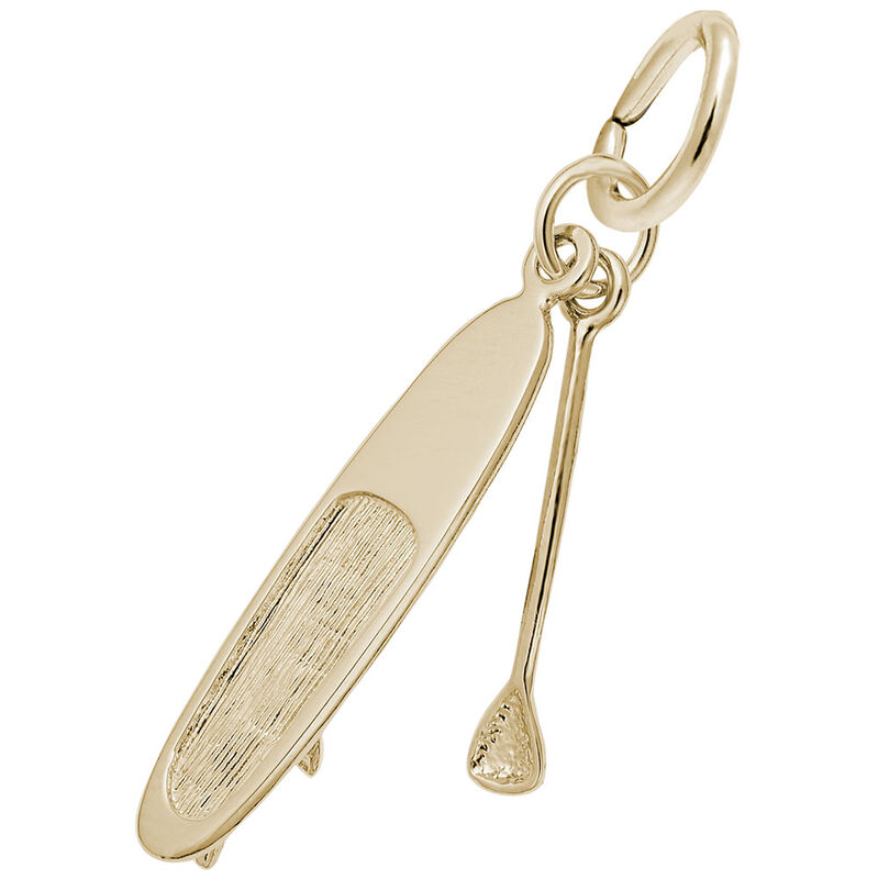 Paddle Board & Paddle Charm in 14k Yellow Gold image number null