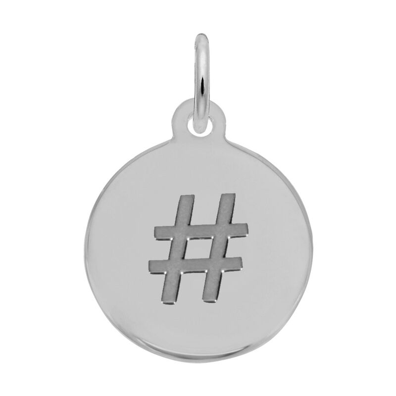Hashtag Symbol Charm in Sterling Silver image number null