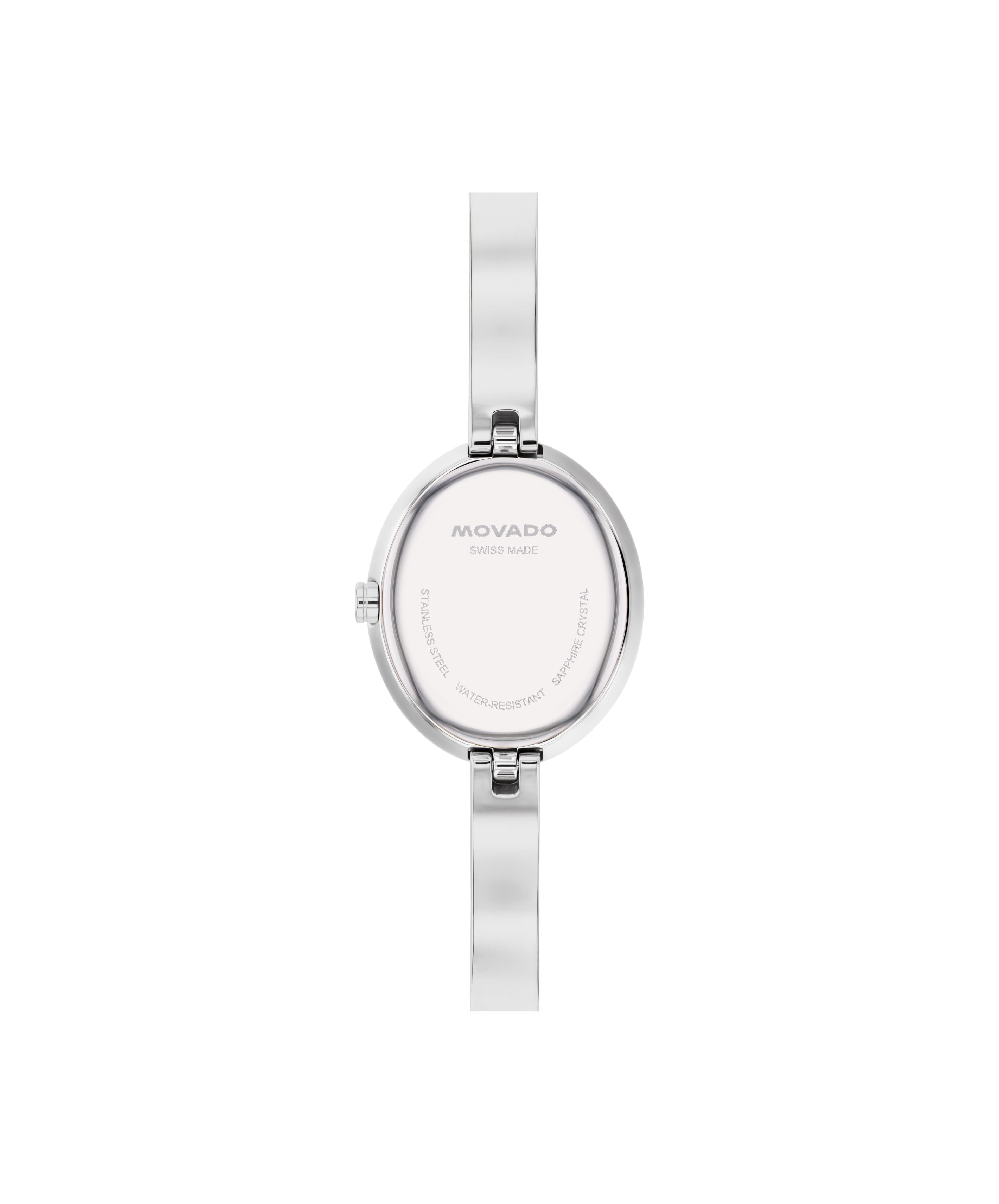 Movado Museum Bangle Oval Silver White Dial Watch 0608070