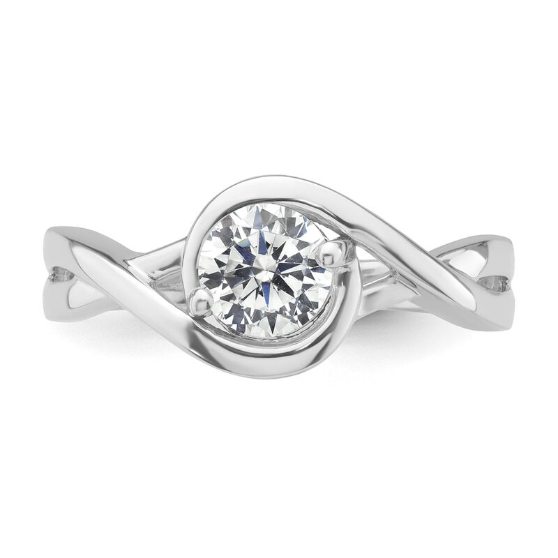 Brilliant-Cut 1ct. FGH VS SI Lab Grown Diamond Twisted Bypass Solitaire Engagement Ring in 14k White Gold image number null