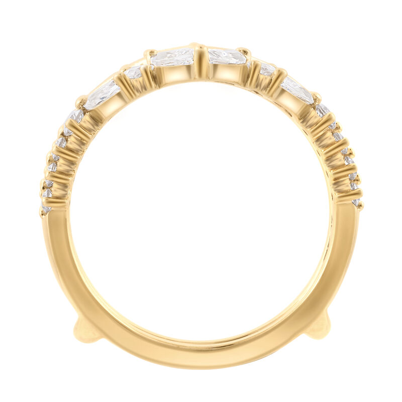 Baguette, Marquise & Brilliant-Cut Lab Grown 1.5ctw. Diamond Double V Diagonal Insert Ring in 14k Yellow Gold image number null