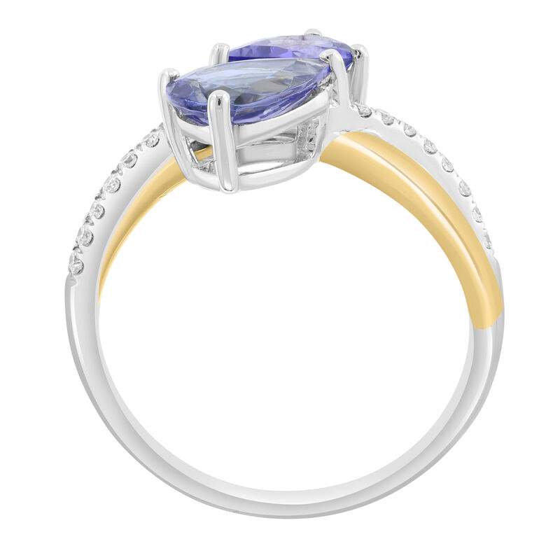 EFFY Pear-Shaped Tanzanite & Diamond Ring in 14k Two-Tone Gold image number null