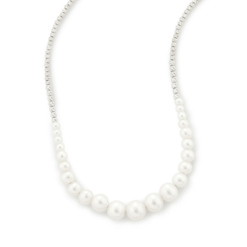 Lucille, Sterling Silver Graduated Freshwater Pearl Necklace image number null
