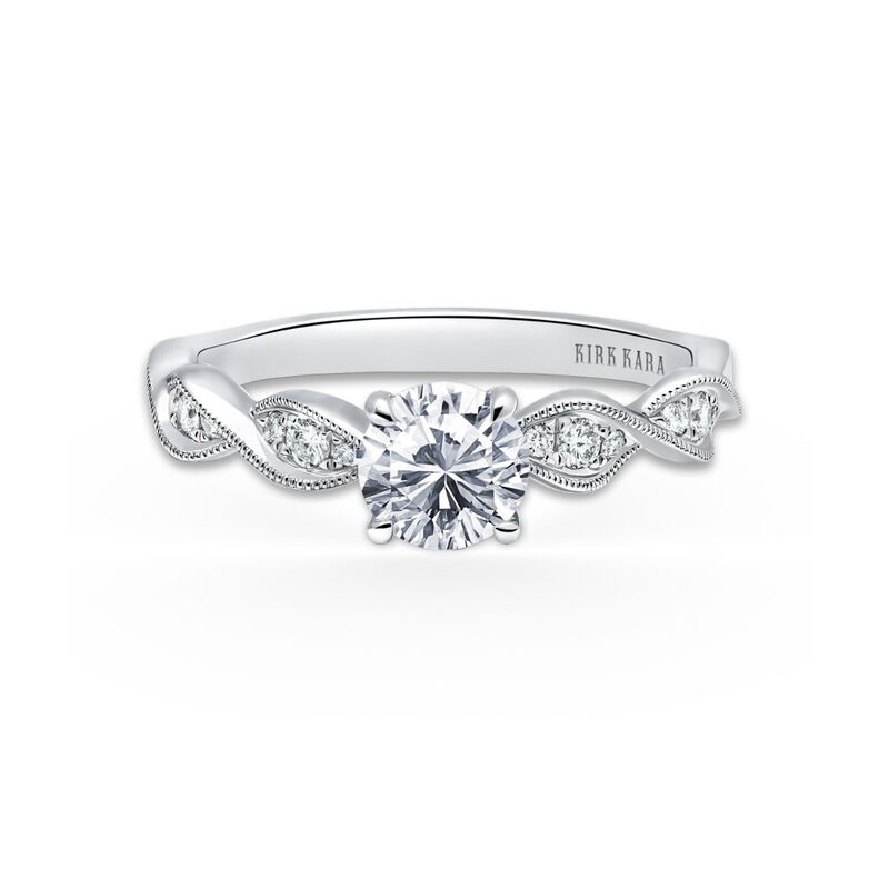 Diamond Twist Engagement Setting in 18k White Gold K280R image number null