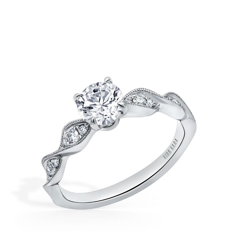 Diamond Twist Engagement Setting in 18k White Gold K280R image number null