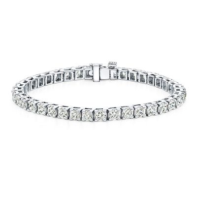 12ctw. 4-Prong Square Link Diamond Tennis Bracelet in 14K White Gold (JK, I2-I3)