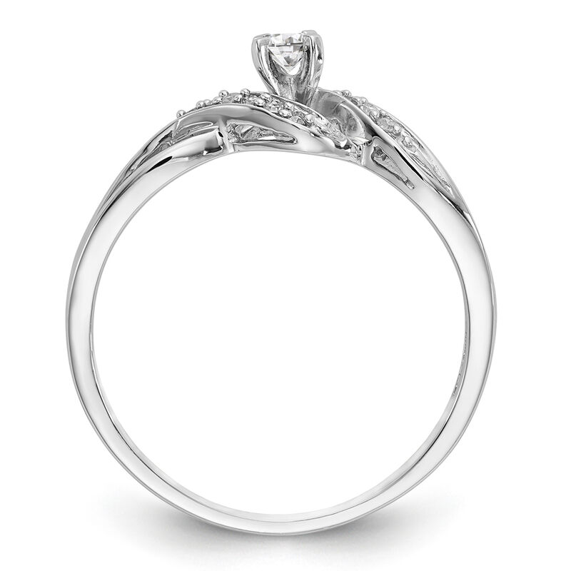 Bypass Twist Diamond Promise Ring in Sterling Silver image number null