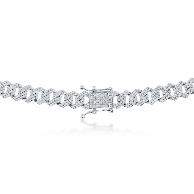 Monaco Micro Pave CZ 24" Chain 8.6mm in Sterling Silver  image number null
