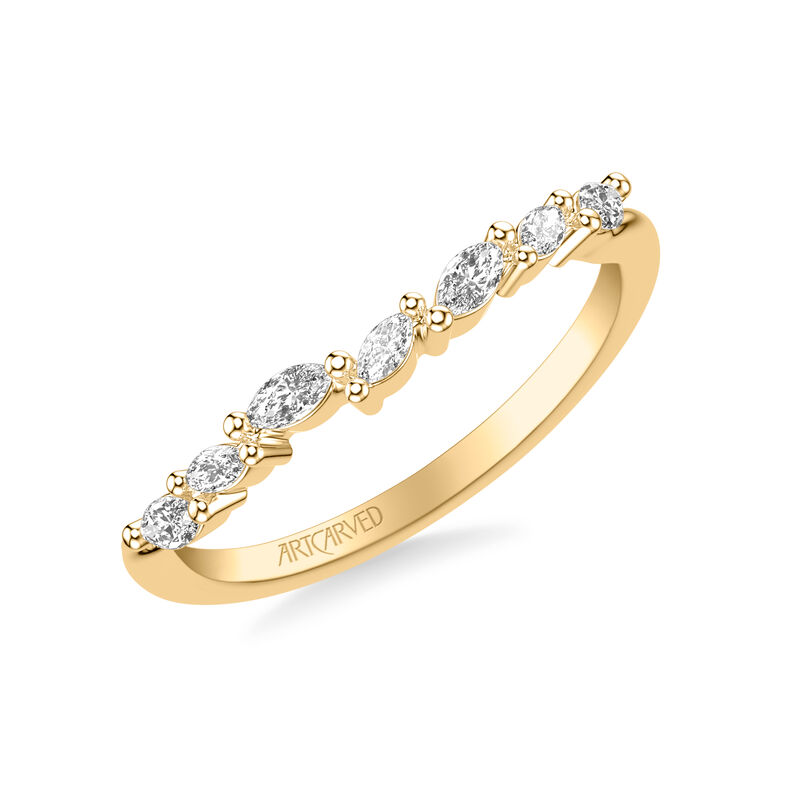 Diamond 1/3ctw. Marquise & 14k Yellow Gold Wedding Ring image number null