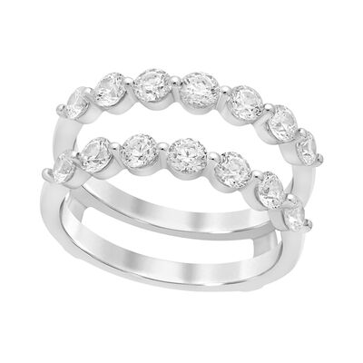 Brilliant-Cut Lab Grown 1 1/2ctw. Share Prong Insert Ring in 14k White Gold