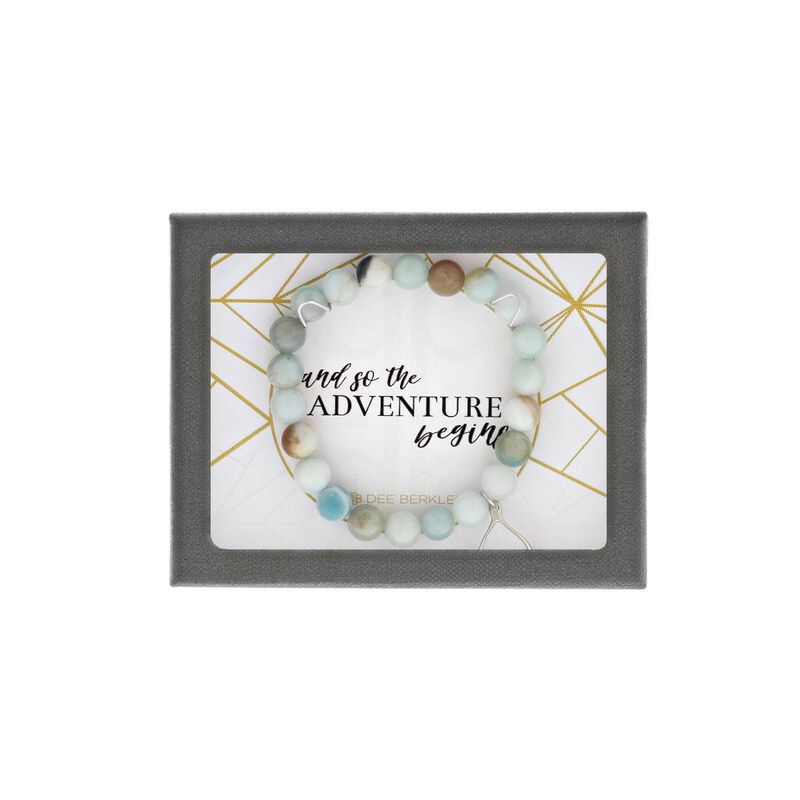 "And So The Adventure Begins" Amazonite Bracelet in Sterling Silver image number null