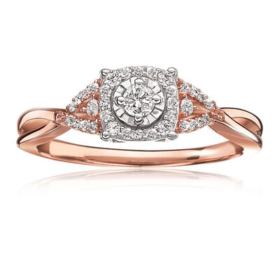 Diamond 1/4ctw. Promise Ring in 10k Rose Gold