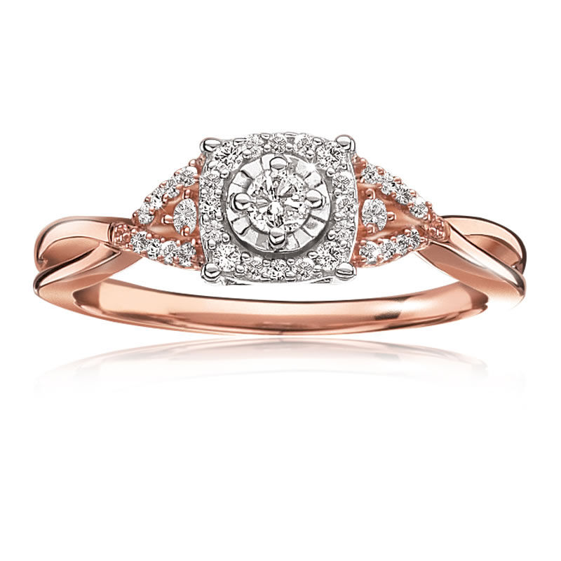 Diamond ¼ctw. Promise Ring in 10k Rose Gold image number null