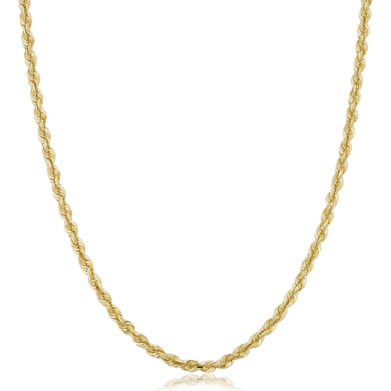 Hollow Rope Chain 3.8mm 24" in 10k Yellow Gold image number null