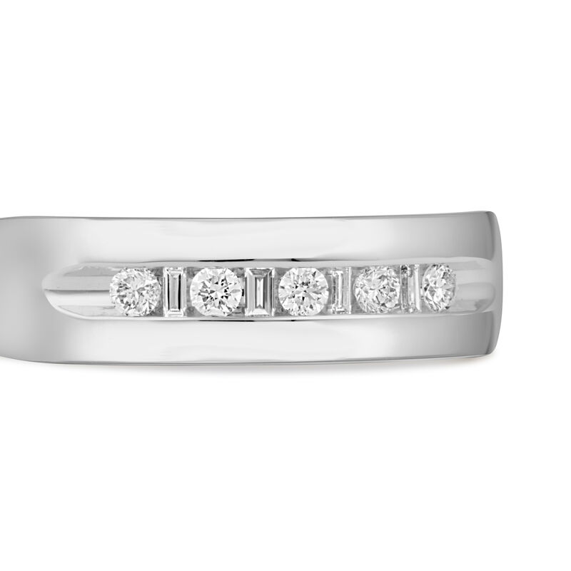 Men's 1/4ctw. Diamond & 10k White Gold Wedding Ring image number null