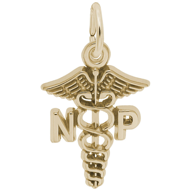  Nurse Practitioner Charm in Gold Plated Sterling Silver image number null