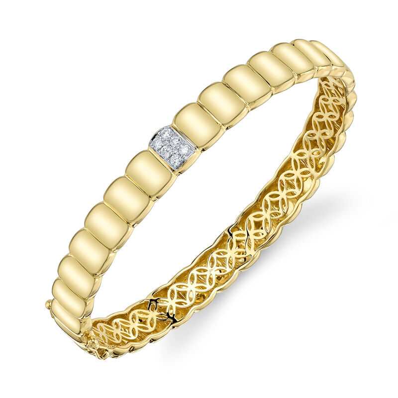 Shy Creation Diamond 1/6ctw. Bangle Bracelet in 14k Yellow Gold image number null