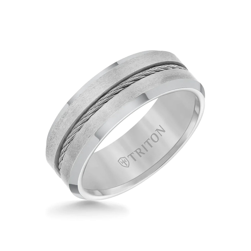 Triton Tungsten Steel Cable Rope Wedding Band image number null