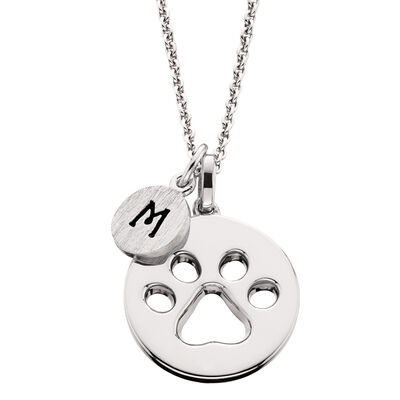 Paw Print Mommy Chic Pendant in Sterling Silver