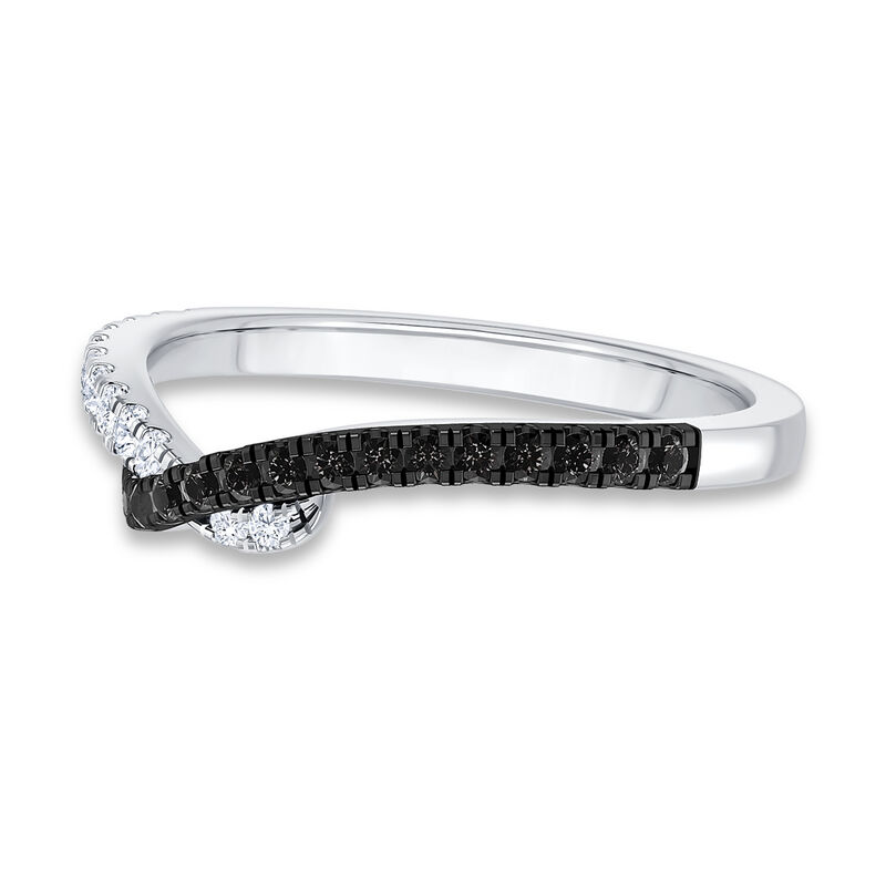 Diamond  Contour & 14k White Gold Anniversary Ring image number null