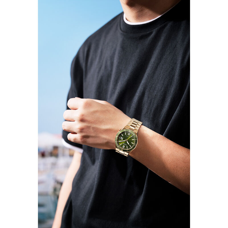 Citizen TSUYOSA Shore Automatic Green Dial Gold Tone NJ0232-53X image number null