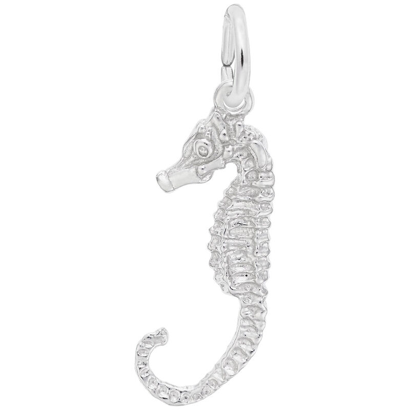 Seahorse Charm in 14K White Gold image number null