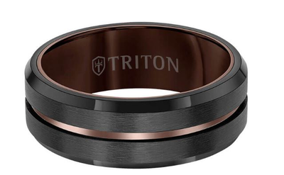 Men's Engraved & Tungsten Carbide Wedding Ring (8mm)