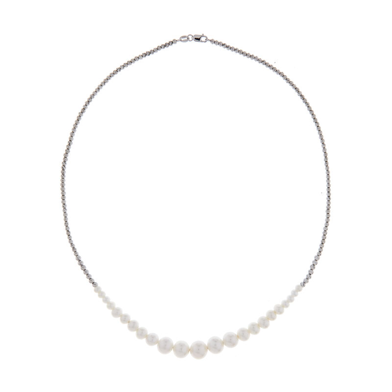 Lucille, Sterling Silver Graduated Freshwater Pearl Necklace image number null
