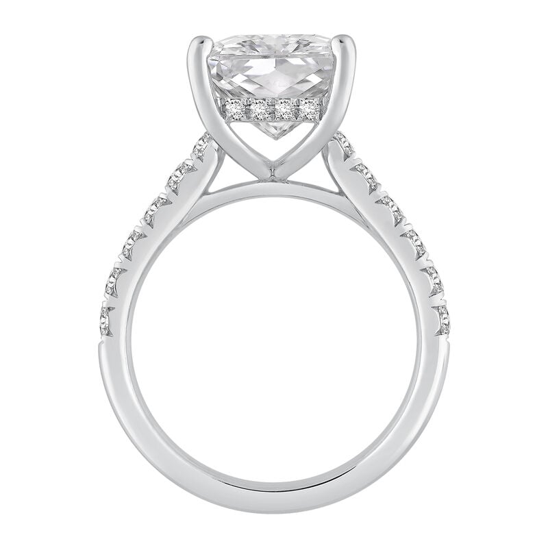 Radiant Lab Grown Diamond 7 3/4ctw. Hidden Halo Engagement Ring in 14k White Gold image number null